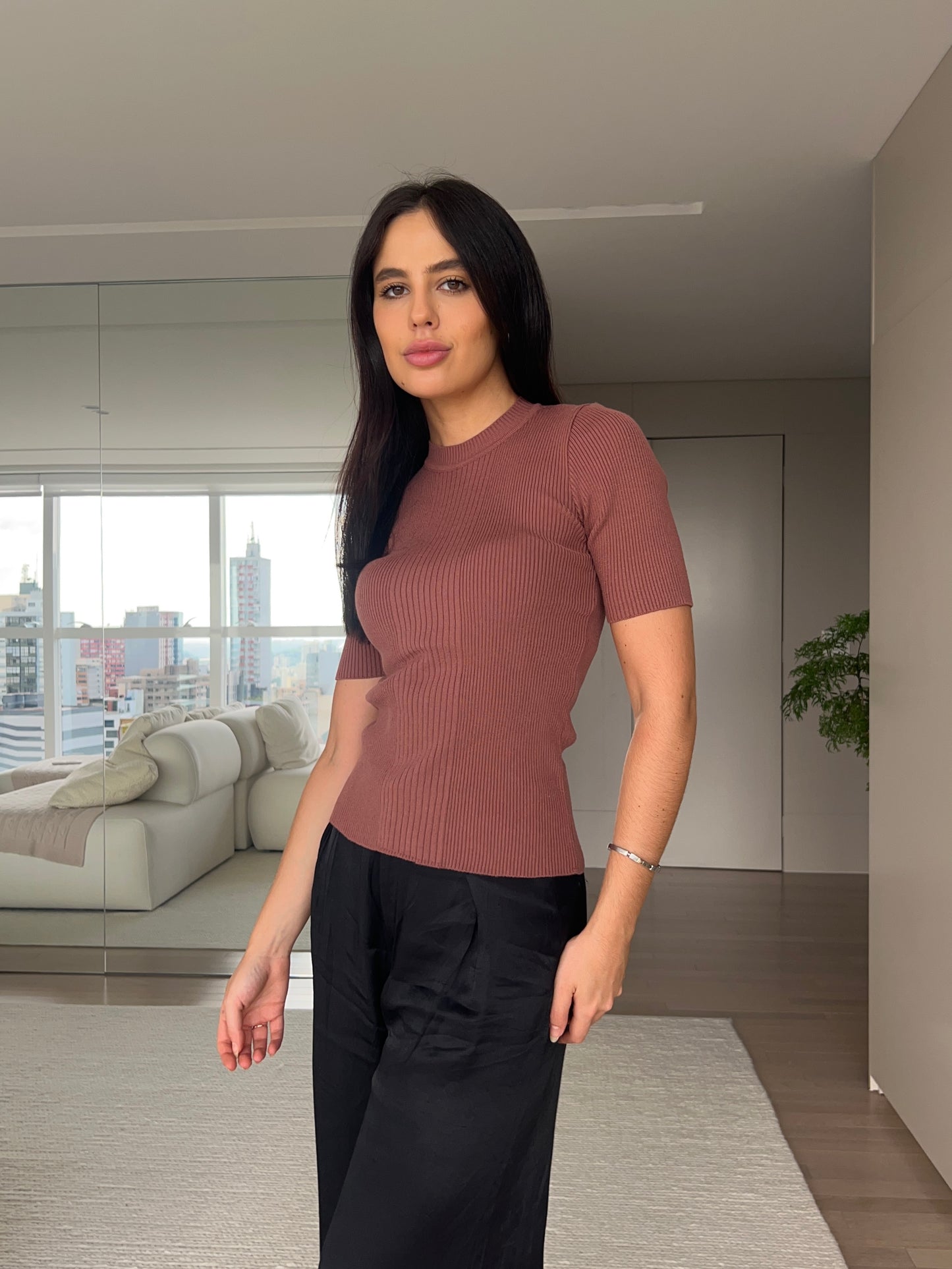 Blusa manga curta Kiwi